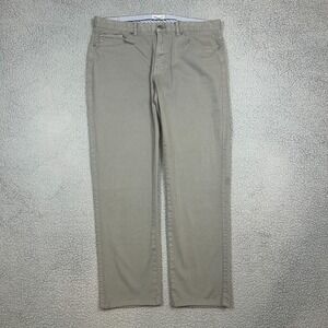 Peter Millar Pants Mens 35 Gray Five Pocket Twill Chino Straight Leg Zip Fly